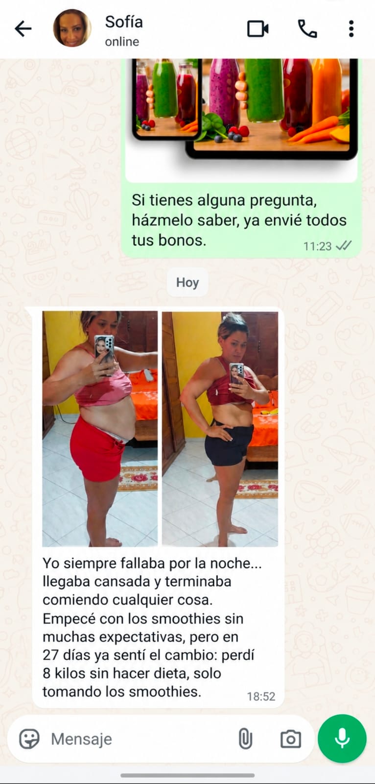 Testimonio real de cliente 6 vía WhatsApp